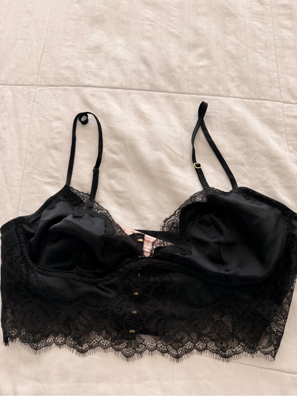 Victoria's Secret Black Lace Longline Bralette
